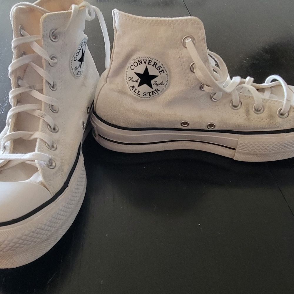 Converse High-Top White platform Sneakers